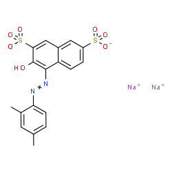 ChemSpider 2D Image | Disodium 4-[(2,4-dimethylphenyl)diazenyl]-3-hydroxy-2,7-naphthalenedisulfonate | C18H14N2Na2O7S2