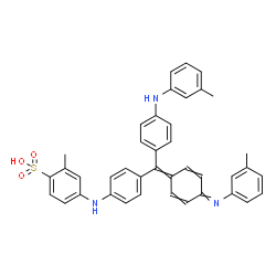 ChemSpider 2D Image | 2-Methyl-4-{[4-({4-[(3-methylphenyl)amino]phenyl}{4-[(3-methylphenyl)imino]-2,5-cyclohexadien-1-ylidene}methyl)phenyl]amino}benzenesulfonic acid | C40H35N3O3S
