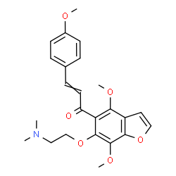 ChemSpider 2D Image | 1-[6-[2-(Dimethylamino)ethoxy]-4,7-dimethoxy-5-benzofuranyl]-3-(4-methoxyphenyl)-2-propen-1-one | C24H27NO6