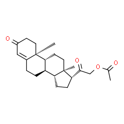 ChemSpider 2D Image | (8alpha,9beta,10alpha,13alpha,14beta,17alpha)-3,20-Dioxopregn-4-en-21-yl acetate | C23H32O4