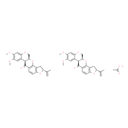 ChemSpider 2D Image | (2R,6aS,12aS)-2-Isopropenyl-8,9-dimethoxy-1,2,12,12a-tetrahydrochromeno[3,4-b]furo[2,3-h]chromen-6(6aH)-one - acetic acid (2:1) | C48H48O14