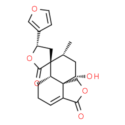 ChemSpider 2D Image | (3R,5S,6a'S,8'R,10'S,10a'R)-5-(3-Furyl)-10'-hydroxy-8'-methyl-4,5,6',6a',9',10'-hexahydro-8'H-spiro[furan-3,7'-naphtho[1,8a-c]furan]-2,3'(5'H)-dione | C20H22O6