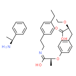 ChemSpider 2D Image | (2S)-2-ethoxy-3-[4-[(1S,2E)-2-[2-(4-ethylphenyl)ethylimino]-2-hydroxy-1-methyl-ethoxy]phenyl]propanoic acid; (1S)-1-phenylethanamine | C32H42N2O5