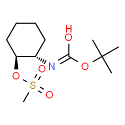 ChemSpider 2D Image | 1,1-Dimethylethyl N-[(1S,2S)-2-[(methylsulfonyl)oxy]cyclohexyl]carbamate | C12H23NO5S