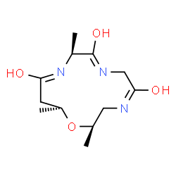 ChemSpider 2D Image | (2R,4E,7Z,9S,10Z,13S)-2,9,13-trimethyl-1-oxa-4,7,10-triazacyclotrideca-4,7,10-triene-5,8,11-triol | C12H21N3O4
