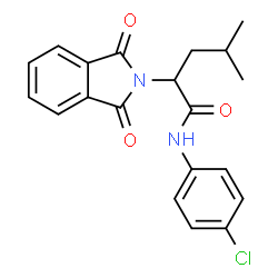 ChemSpider 2D Image | N-(4-Chlorophenyl)-2-(1,3-dioxo-1,3-dihydro-2H-isoindol-2-yl)-4-methylpentanamide | C20H19ClN2O3