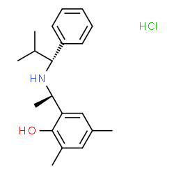ChemSpider 2D Image | 2,4-Dimethyl-6-[(1R)-1-{[(1R)-2-methyl-1-phenylpropyl]amino}ethyl]phenol hydrochloride (1:1) | C20H28ClNO