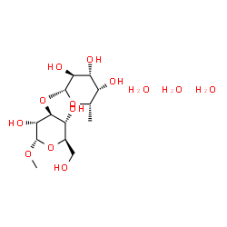 ChemSpider 2D Image | Methyl 3-O-(6-deoxy-beta-L-galactopyranosyl)-alpha-D-glucopyranoside trihydrate | C13H30O13