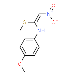ChemSpider 2D Image | 4-Methoxy-N-[(E)-1-(methylsulfanyl)-2-nitrovinyl]aniline | C10H12N2O3S