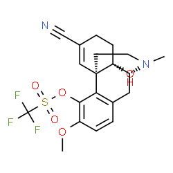 ChemSpider 2D Image | 6-Cyano-14-hydroxy-3-methoxy-17-methyl-5,6-didehydromorphinan-4-yl trifluoromethanesulfonate | C20H21F3N2O5S