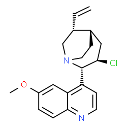 ChemSpider 2D Image | 4-[(2S,3R,5S,6R)-3-Chloro-6-vinyl-1-azabicyclo[3.2.2]non-2-yl]-6-methoxyquinoline | C20H23ClN2O