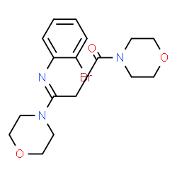 ChemSpider 2D Image | (3E)-3-[(2-Bromophenyl)imino]-1,3-di(4-morpholinyl)-1-propanone | C17H22BrN3O3
