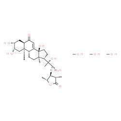 ChemSpider 2D Image | (2beta,3beta,5beta,22R,24S,25S,28R)-2,3,14,20,22-Pentahydroxy-26,28-epoxystigmast-7-ene-6,26-dione - methanol (1:3) | C32H56O11