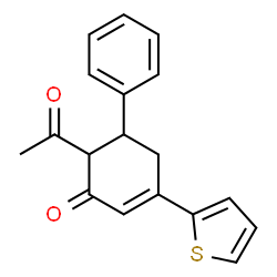 ChemSpider 2D Image | 6-Acetyl-5-phenyl-3-(2-thienyl)-2-cyclohexenone | C18H16O2S