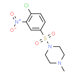 ChemSpider 2D Image | 1-[(4-Chloro-3-nitrophenyl)sulfonyl]-4-methylpiperazine | C11H14ClN3O4S