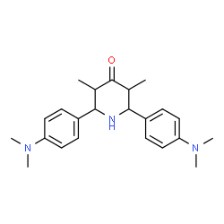 ChemSpider 2D Image | 2,6-Bis[4-(dimethylamino)phenyl]-3,5-dimethyl-4-piperidinone | C23H31N3O