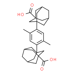 ChemSpider 2D Image | 3,3'-(2,5-Dimethyl-1,4-phenylene)di(1-adamantanecarboxylic acid) | C30H38O4