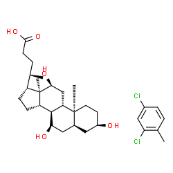 ChemSpider 2D Image | (3alpha,5beta,7alpha,8xi,12alpha,20R)-3,7,12-Trihydroxycholan-24-oic acid - 2,4-dichloro-1-methylbenzene (1:1) | C31H46Cl2O5