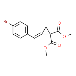 ChemSpider 2D Image | Dimethyl (2E)-2-(4-bromobenzylidene)-1,1-cyclopropanedicarboxylate | C14H13BrO4