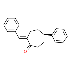 ChemSpider 2D Image | (2E,5R)-2-Benzylidene-5-phenylcycloheptanone | C20H20O