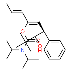 ChemSpider 2D Image | (2E,4Z,6S,7R)-7-Hydroxy-8,8-dimethyl-6-phenyl-2,4-nonadien-4-yl diisopropylcarbamate | C24H37NO3