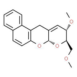 ChemSpider 2D Image | (7aR,9R,10S)-10-Methoxy-9-(methoxymethyl)-10,12-dihydro-7aH,9H-benzo[f]pyrano[2,3-b]chromene | C19H20O4