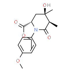 ChemSpider 2D Image | Ethyl (2S,4R,5R)-4-hydroxy-1-(4-methoxyphenyl)-4,5-dimethyl-6-oxo-2-piperidinecarboxylate | C17H23NO5