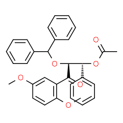 ChemSpider 2D Image | (1R,2S)-3-(2,5-Dimethoxyphenyl)-2-(diphenylmethoxy)-3-oxo-1-phenylpropyl acetate | C32H30O6