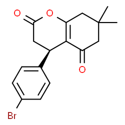 ChemSpider 2D Image | (4R)-4-(4-Bromophenyl)-7,7-dimethyl-4,6,7,8-tetrahydro-2H-chromene-2,5(3H)-dione | C17H17BrO3