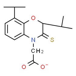 ChemSpider 2D Image | (2,8-Diisopropyl-3-thioxo-2,3-dihydro-4H-1,4-benzoxazin-4-yl)acetate | C16H20NO3S