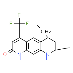 ChemSpider 2D Image | 6-Ethyl-8-methyl-4-(trifluoromethyl)-6,7,8,9-tetrahydropyrido[3,2-g]quinolin-2(1H)-one | C16H17F3N2O