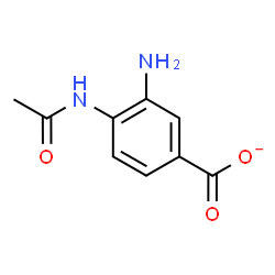 ChemSpider 2D Image | 4-Acetamido-3-aminobenzoate | C9H9N2O3