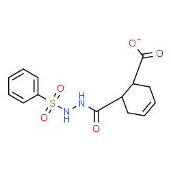 ChemSpider 2D Image | 6-{[2-(Phenylsulfonyl)hydrazino]carbonyl}-3-cyclohexene-1-carboxylate | C14H15N2O5S