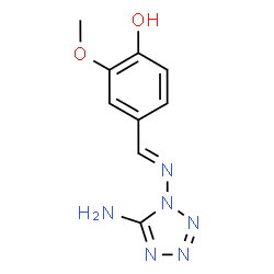ChemSpider 2D Image | 4-{(E)-[(5-Amino-1H-tetrazol-1-yl)imino]methyl}-2-methoxyphenol | C9H10N6O2