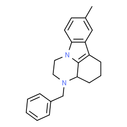 ChemSpider 2D Image | 3-Benzyl-8-methyl-2,3,3a,4,5,6-hexahydro-1H-pyrazino[3,2,1-jk]carbazole | C22H24N2