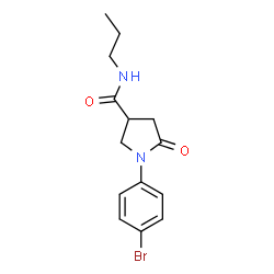 ChemSpider 2D Image | 1-(4-Bromophenyl)-5-oxo-N-propyl-3-pyrrolidinecarboxamide | C14H17BrN2O2