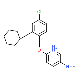 ChemSpider 2D Image | 5-Amino-2-(4-chloro-2-cyclohexylphenoxy)pyridinium | C17H20ClN2O