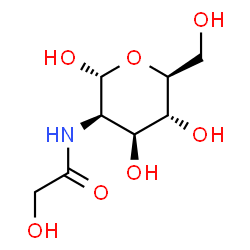 ChemSpider 2D Image | 2-Deoxy-2-(glycoloylamino)-alpha-L-mannopyranose | C8H15NO7