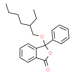 ChemSpider 2D Image | 3-[(2-Ethylhexyl)oxy]-3-phenyl-2-benzofuran-1(3H)-one | C22H26O3