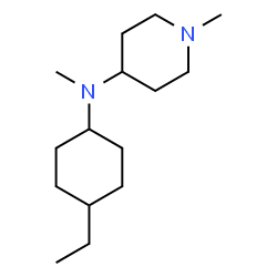 ChemSpider 2D Image | N-(4-Ethylcyclohexyl)-N,1-dimethyl-4-piperidinamine | C15H30N2