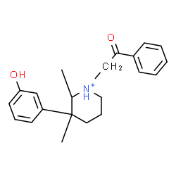 ChemSpider 2D Image | 3-(3-Hydroxyphenyl)-2,3-dimethyl-1-(2-oxo-2-phenylethyl)piperidinium | C21H26NO2