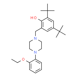 ChemSpider 2D Image | 2-{[4-(2-Ethoxyphenyl)-1-piperazinyl]methyl}-4,6-bis(2-methyl-2-propanyl)phenol | C27H40N2O2