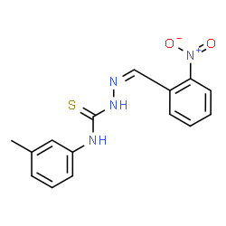 ChemSpider 2D Image | (2Z)-N-(3-Methylphenyl)-2-(2-nitrobenzylidene)hydrazinecarbothioamide | C15H14N4O2S