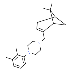 ChemSpider 2D Image | 1-[(6,6-Dimethylbicyclo[3.1.1]hept-2-en-2-yl)methyl]-4-(2,3-dimethylphenyl)piperazine | C22H32N2