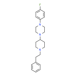 ChemSpider 2D Image | 1-(4-Fluorophenyl)-4-[1-(2-phenylethyl)-4-piperidinyl]piperazine | C23H30FN3