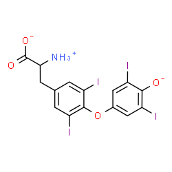 ChemSpider 2D Image | 2-Ammonio-3-[4-(3,5-diiodo-4-oxidophenoxy)-3,5-diiodophenyl]propanoate | C15H10I4NO4