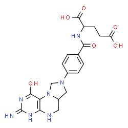ChemSpider 2D Image | N-[4-(3-Amino-1-oxo-1,2,5,6,6a,7-hexahydroimidazo[1,5-f]pteridin-8(9H)-yl)benzoyl]glutamic acid | C20H23N7O6