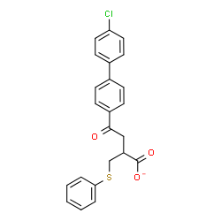 ChemSpider 2D Image | 4-(4'-Chloro-4-biphenylyl)-4-oxo-2-[(phenylsulfanyl)methyl]butanoate | C23H18ClO3S