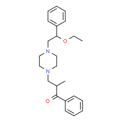 ChemSpider 2D Image | 3-[4-(2-Ethoxy-2-phenylethyl)-1-piperazinyl]-2-methyl-1-phenyl-1-propanone | C24H32N2O2