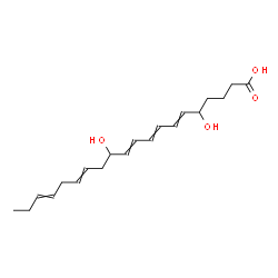 ChemSpider 2D Image | 5,12-Dihydroxy-6,8,10,14,17-icosapentaenoic acid | C20H30O4